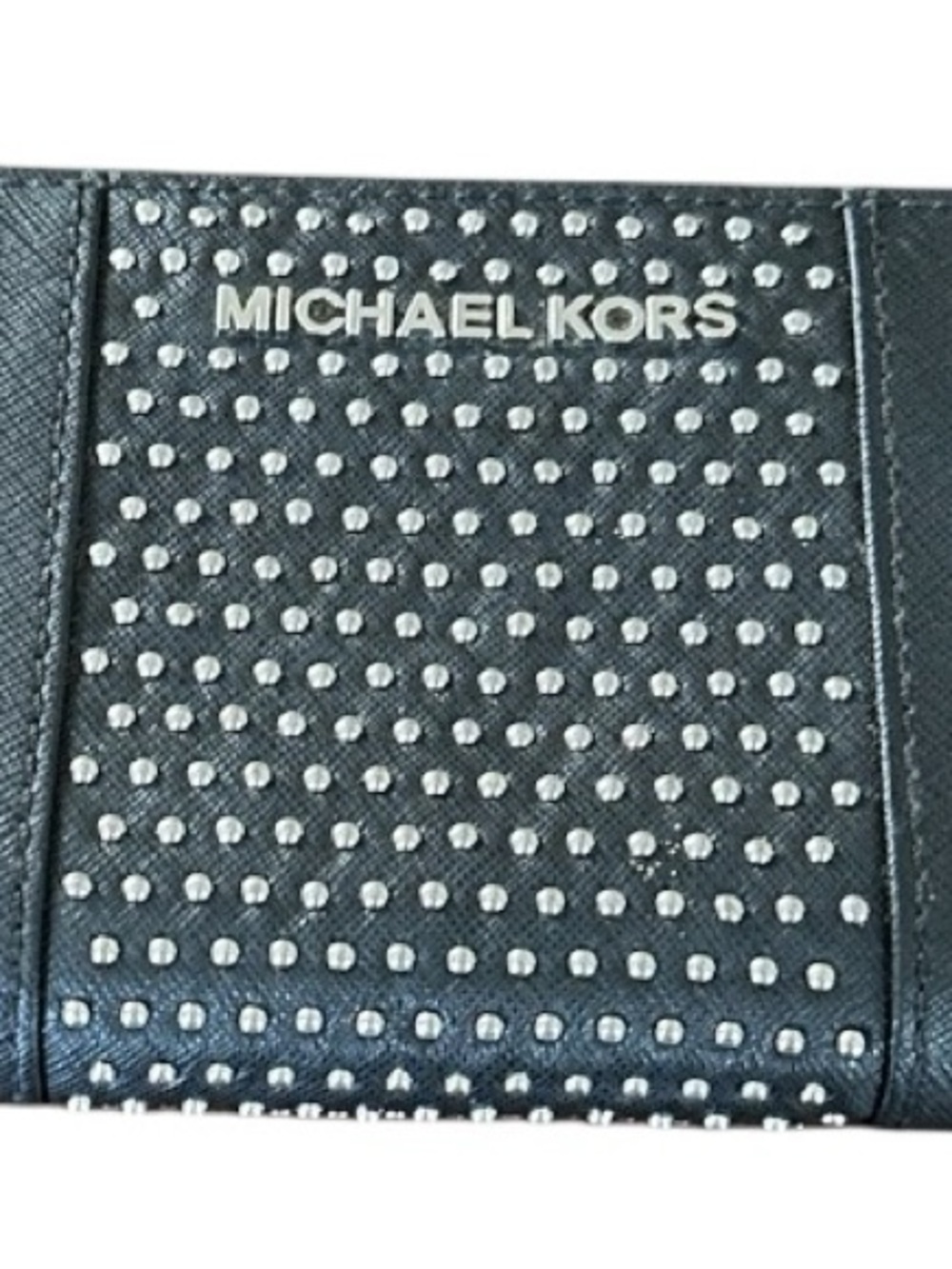 Michael Kors Black Saffiano Leather Micro-Stud Continental Wallet - Picture 8 of 8
